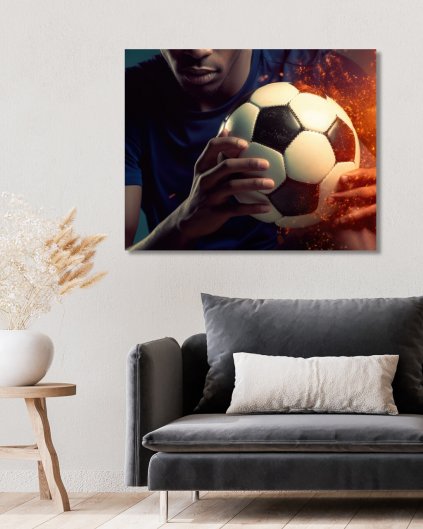 Obrazki na ścianę - Piłka nożna w rękach