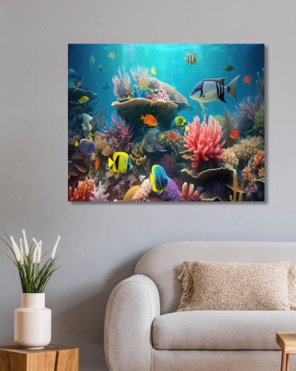 Obrazki na ścianę - Ryby na rafie koralowej