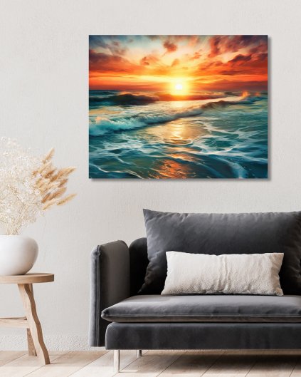 Obrazki na ścianę - Wschód słońca nad morzem