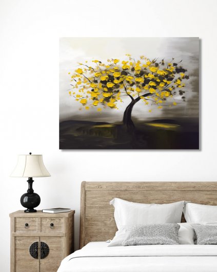 Obrazki na ścianę - Drzewo z żółtymi liśćmi