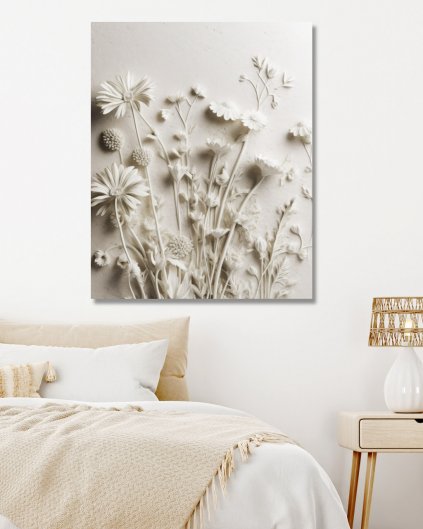 Obrazki na ścianę - Białe kwiaty łąkowe