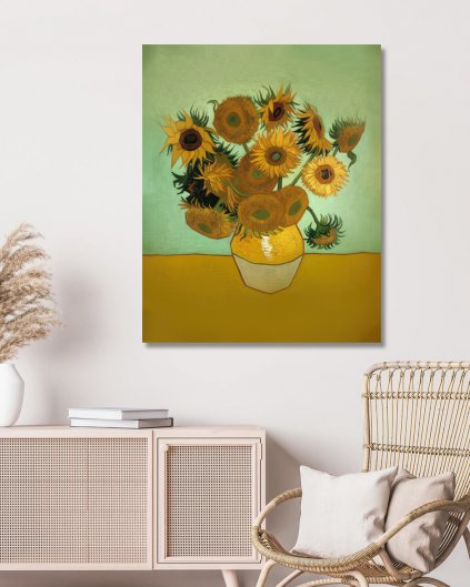 Obrazki na ścianę - Słoneczniki na stole