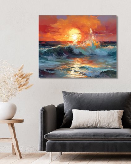 Obrazki na ścianę - Zachód słońca nad morzem