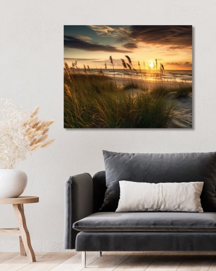 Obrazki na ścianę - Trawa morska o zachodzie słońca