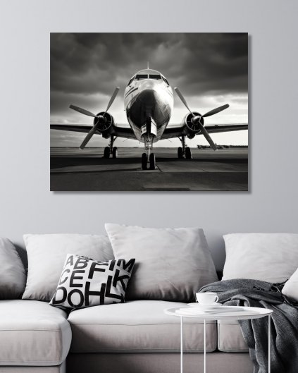 Obrazki na ścianę - Samolot przed burzą
