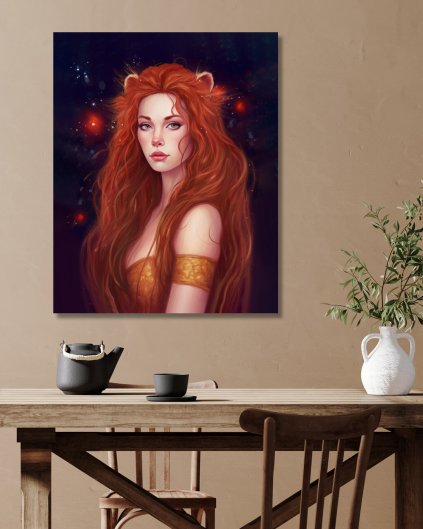 Obrazki na ścianę - Abstrakcja - dziewczyna z rudymi włosami