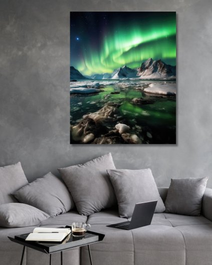 Obrazki na ścianę - Zorza polarna nad północą