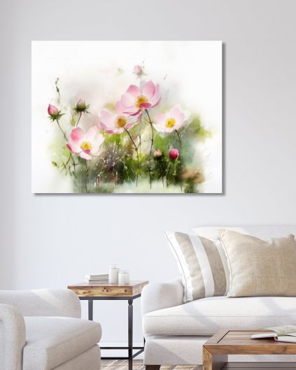 Obrazki na ścianę - Różowa magnolia na łące