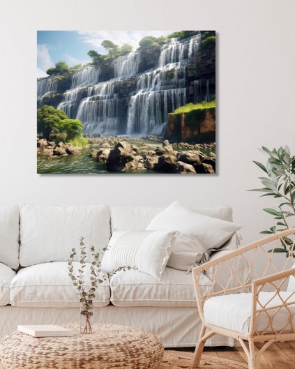 Obrazki na ścianę - Wodospady w górach