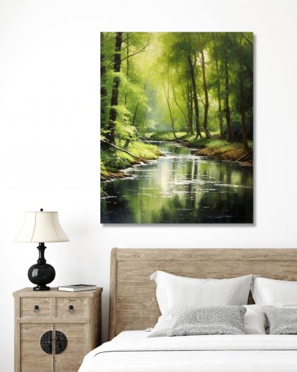 Obrazki na ścianę - Rzeka w lesie