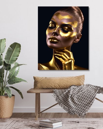 Obrazki na ścianę - Kobieta ze złotem