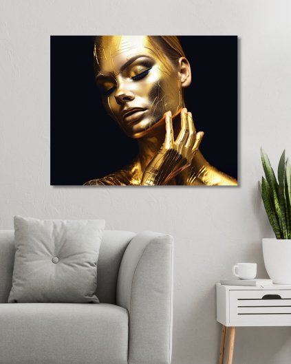 Obrazki na ścianę - Kobieta o złotej skórze