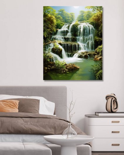 Obrazki na ścianę - Wodospady w lesie