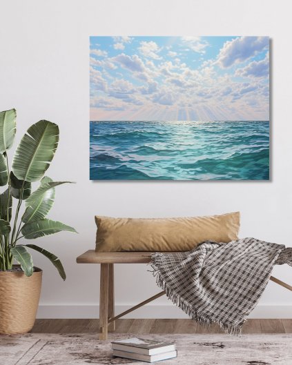 Obrazki na ścianę - Promienie słońca na morzu