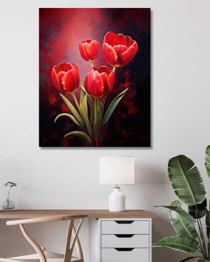 Obrazki na ścianę - Czerwony tulipan