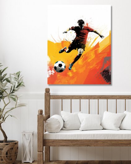 Obrazki na ścianę - Piłkarz z piłką