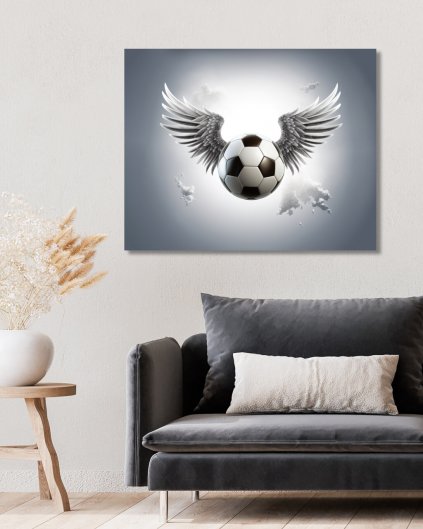 Obrazki na ścianę - Piłka nożna ze skrzydłami