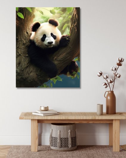 Obrazki na ścianę - Panda na drzewie