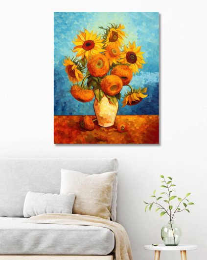 Obrazki na ścianę - Słoneczniki Van Gogha w wazonie