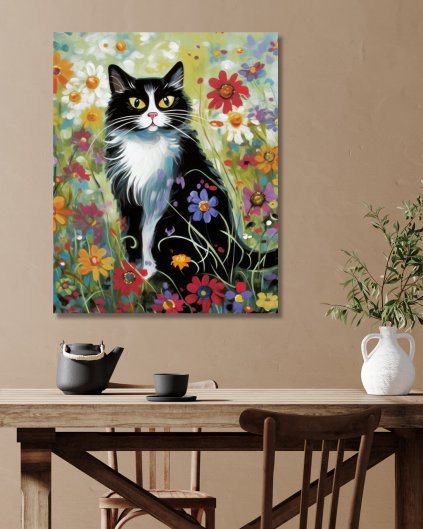 Obrazki na ścianę - Długowłosy kot malowany