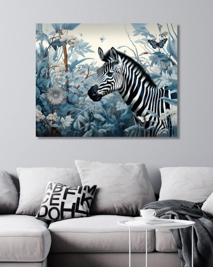 Obrazki na ścianę - Zebra w dżungli