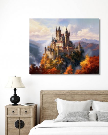 Obrazki na ścianę - Zamek jako obrońca w górach