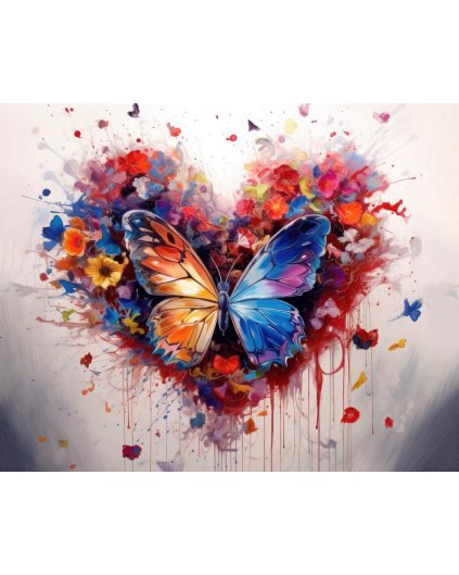 Obrazki na ścianę - Serce z motylem