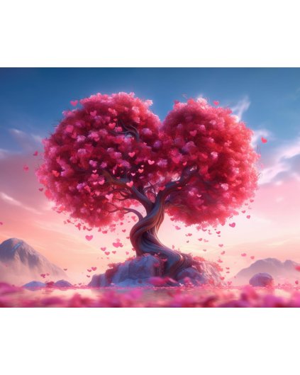 Obrazki na ścianę - Drzewo z sercami
