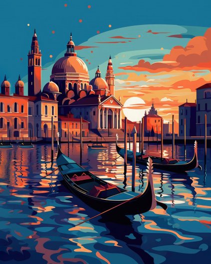 Obrazki na ścianę - Nocny widok na Wenecję