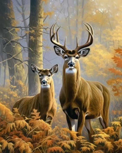 Obrazki na ścianę - Piękno lasu jeleni
