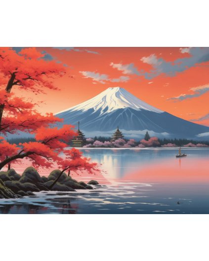 Obrazki na ścianę - Medytacja w pobliżu japońskiej góry