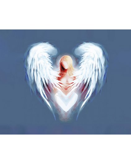 Obrazki na ścianę - Anioł miłości w kształcie serca