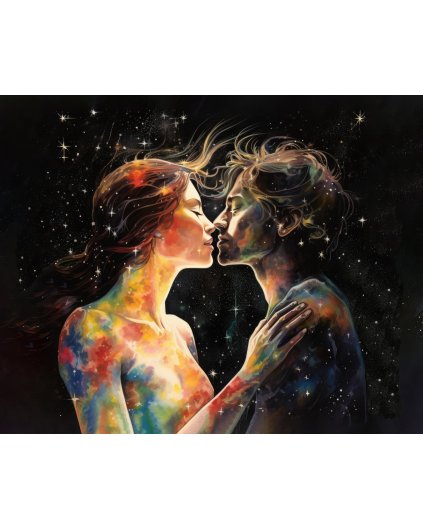 Obrazki na ścianę - Kosmiczny pocałunek w nieskończonej przestrzeni