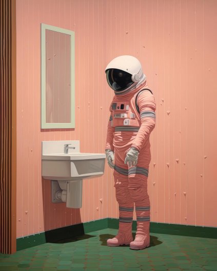 Obrazki na ścianę - Astronaut vor dem Spiegel