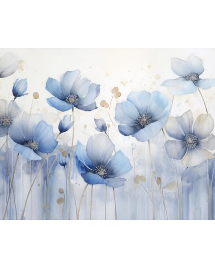 Obrazki na ścianę - Niebieskie kwiaty