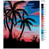 Malowanie po numerach - Palmy w zachodzie słońca