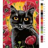 Malowanie po numerach - Czarny kot i maki