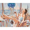 Malowanie po numerach - Odpoczynek z lampką wina