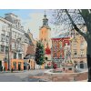 Malowanie po numerach - Miasteczko z fontanną na rynku