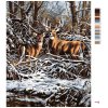 Malowanie po numerach - Jeleń z sarną w zimowym lesie