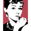 Malowanie po numerach - Audrey Hepburn Cigarello na czerwonym tle