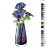 Malowanie po numerach – Niebieskie kwiaty w szklanym wazonie