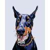 Malowanie po numerach - Doberman (Wariant płótno bez ramy, Rozmiar 40x50 cm)