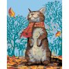 Malowanie po numerach - Kot i jesienna pogoda