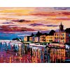 Malowanie po numerach - Zachód słońca nad miastem