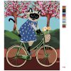 Malowanie po numerach - Kotka na rowerze