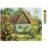 Malowanie po numerach - Wiejski domek kryty strzechą