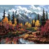Haft diamentowy - NIEDŹWIEDŹ NAD RZEKĄ, GÓRY I JESIENNE DRZEWA