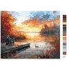 Malowanie po numerach - KACZKA W TRZCINACH, MOLO I ZACHÓD SŁOŃCA JESIENIĄ