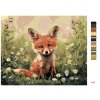 Malowanie po numerach - MŁODE LISY W KWIATACH